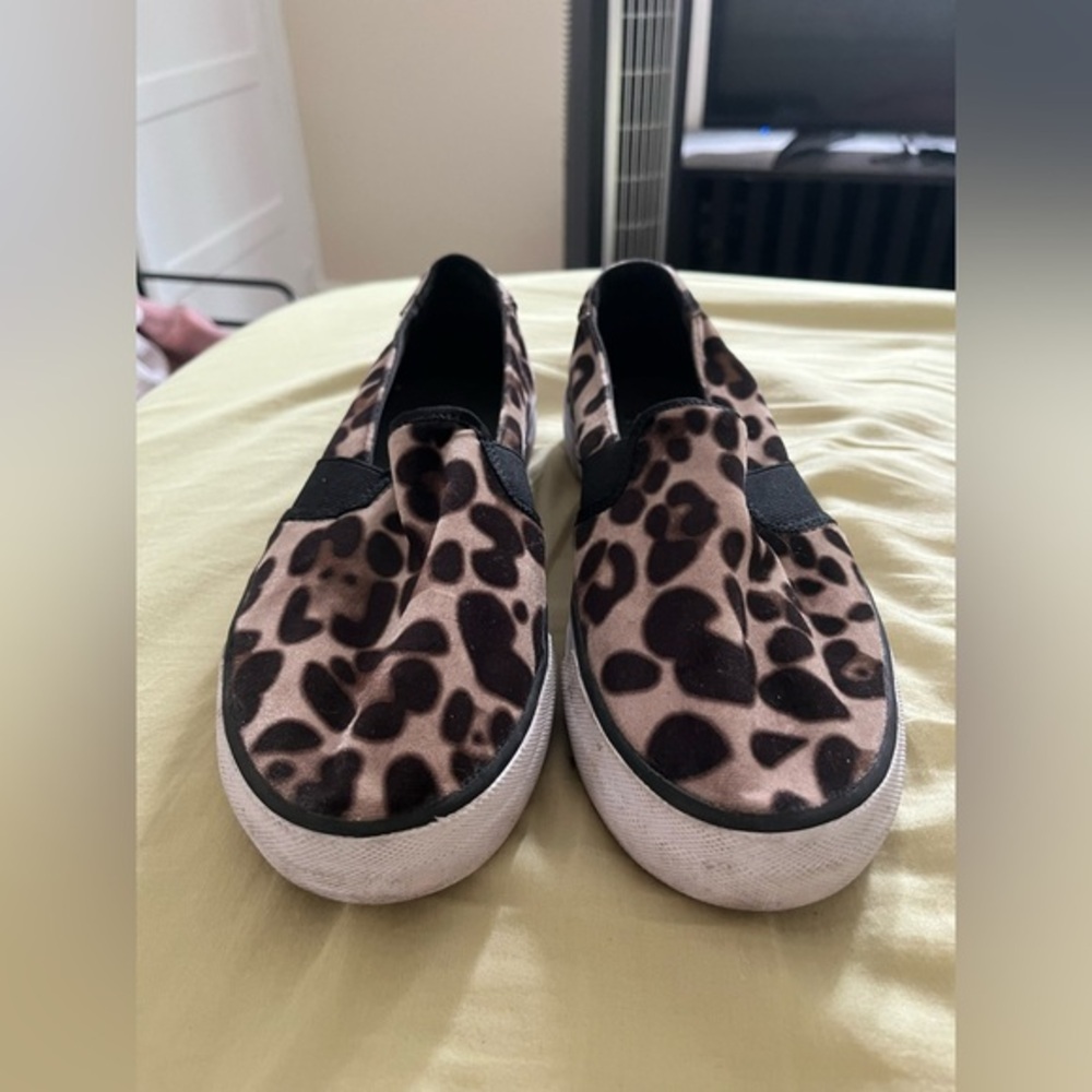 mix no. 6 | leopard print slip on sneakers | size 8.5